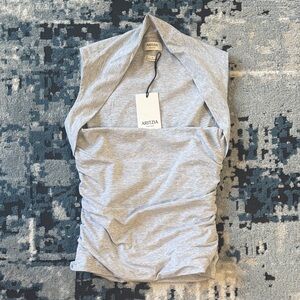 Aritzia Light Gray Ruched Tank Top
